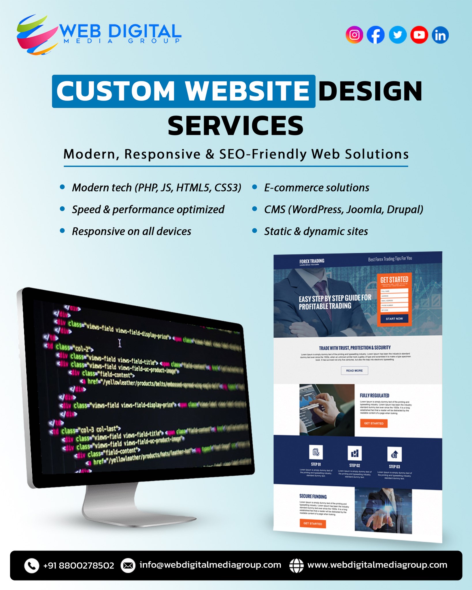 𝐂𝐮𝐬𝐭𝐨𝐦 𝐖𝐞𝐛𝐬𝐢𝐭𝐞 𝐃𝐞𝐬𝐢𝐠𝐧 𝐒𝐞𝐫𝐯𝐢𝐜𝐞𝐬