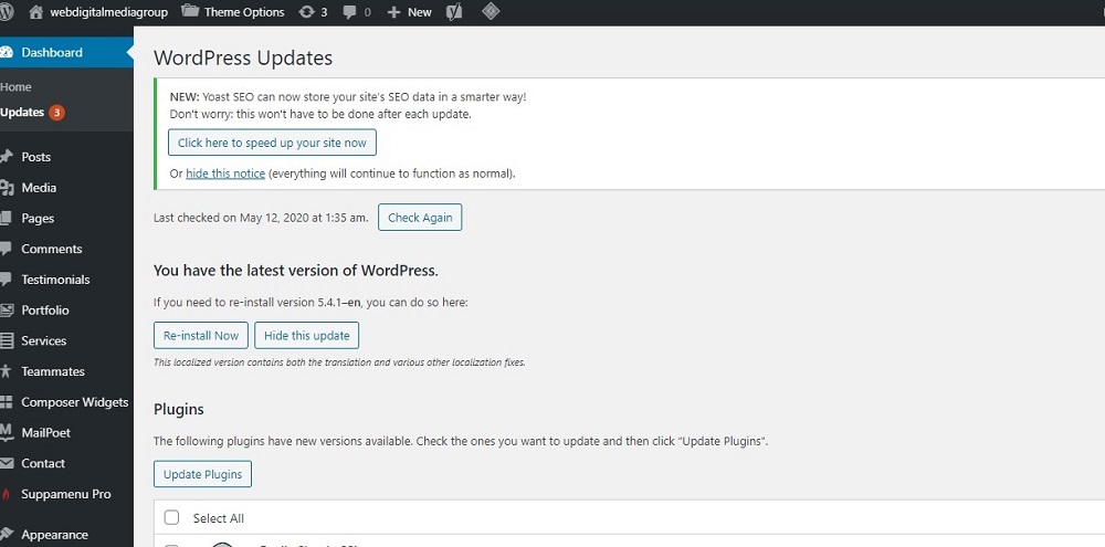 update WordPress